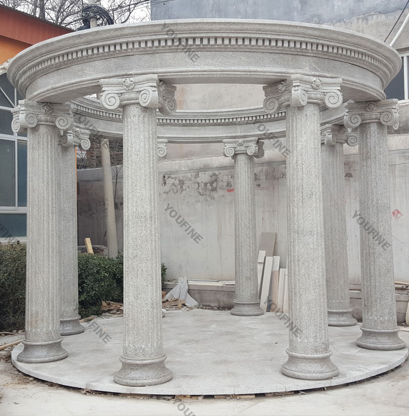 Large round white marble pavilions designs for patio decor