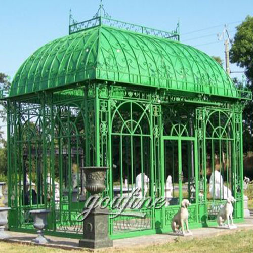 Large outdoor steel wrought iron 5×5 green house design for sale
