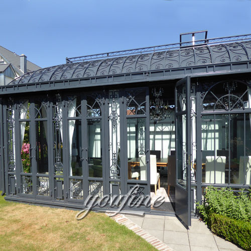 Outdoor large grand backyard design black metal pavilion 4×4 for sale
