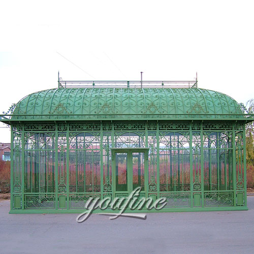 Outdoor large wrought iron screened green house 10×10 pergola for sale