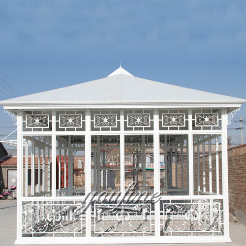 Outdoor large backyard decor metal white pavilion design for sale
