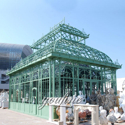 Outdoor large 8×8 wrought iron green house for gallery design