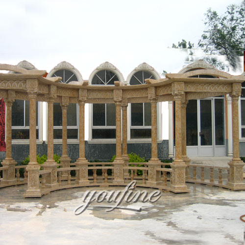 Outdoor large backyard natural marble pergola for sale