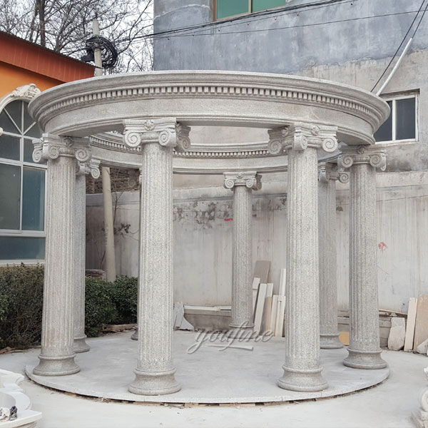Large round white marble pavilions design for patio decor
